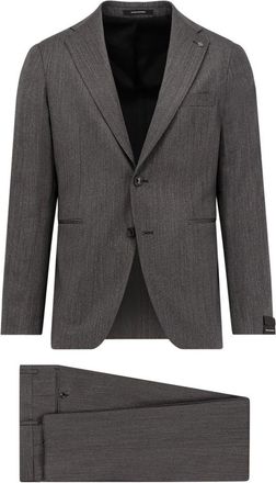 Tagliatore Single-Breasted Suit - male - Tagliatore - Single Breasted Suits - Gray - 3XL - Suits