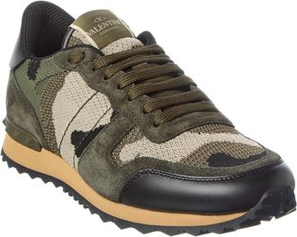 Valentino Rockstud Knit & Suede Sneaker