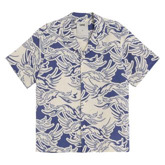 OAS Rouge Cuba Shirt - Heren - Korte mouwen Overhemden - Veelkleurig - M - Linnen - Overhemden