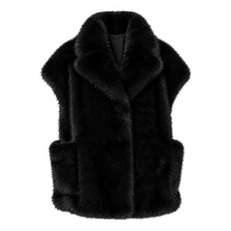 Liviana Conti Gilet in ecopelliccia Rian - - Jackets - Donna - Nero - M