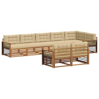 vidaXL Conjunto De Sof&aacute;s De Exterior 8 Uds. Natural Y Beige Vidaxl