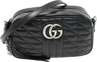 Gucci Pre-owned Vintage Cross Body Bag - Dames - Vintage Schoudertas - Zwart - ONE Size - Leer - Vintage