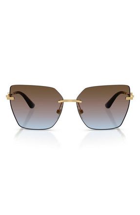 Dolce & Gabbana 62mm Oversize Gradient Cat Eye Sunglasses in Gold /Azure Pink Brown at Nordstrom