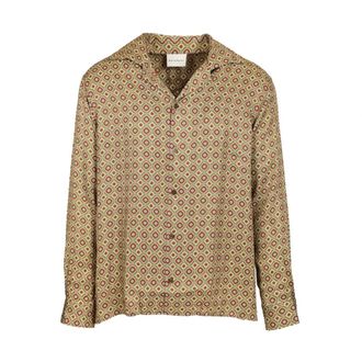 Dr&ocirc;le de Monsieur Casual Shirts, male, Green, Size: L Camicia Geometrica