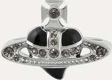 Vivienne Westwood New Diamante Heart Ring -Platinum-black-diamond -Platinum-black-diamond Unisex