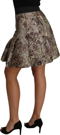 Dolce & Gabbana Womens A-Line Mini Floral Print Jaquard Skirt Acetate