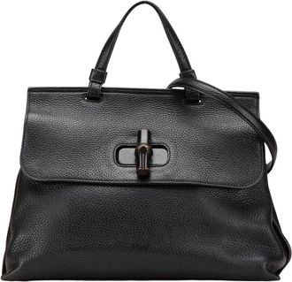 Gucci Pre-owned Borsa Media in Pelle con Chiusura Bamboo Daily - - Pre-owned - Donna - Nero - ONE SIZE