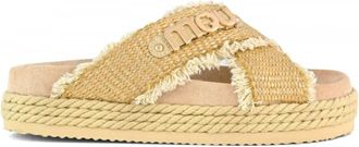 Mou Kruislings Touw Sandaal in Natuurlijk - Dames - Sandalen - Beige - 39 EU - Schoenen