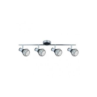 Fabrilamp Akunadecor Striscia Luminosa Per Bagno Mateo 4 Faretti Cromo/nero