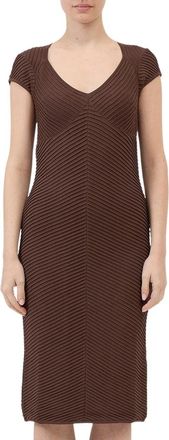 Federica Tosi Chique veelzijdige midi-jurk chocoladekleur - Dames - Casual kleedjes - Bruin - M - Kleedjes