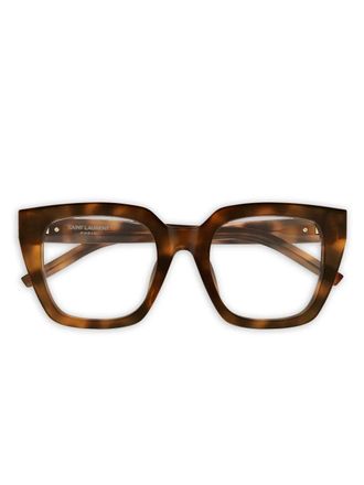 Saint Laurent Eyewear square glasses - women - Acetate - 51 - Brown