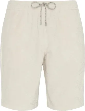 Vilebrequin Terry Bermuda Shorts Starlettes Jacquard - Heren - Korte Broeken - Beige - XL - Katoen - Korte Broeken