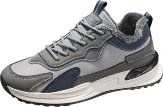 Generic Mens Spring and Autumn Winter Casual Shoes Plus Velvet Warm Mens Work Wear Running Mountaineering Hiking Sports Boots Mes Hiking Shoes (Grey, 5.5)