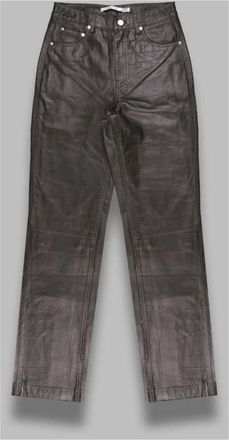 Gestuz Broeken, Dames, Groen, S, Leer, GZelena HW Straight Pants