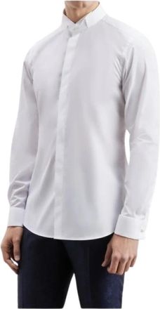 Pal Zileri Smokinghemd Slim Fit - Heren - Zakelijke Overhemden - Wit - M - Katoen - Overhemden