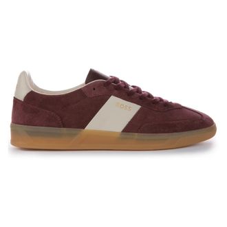 HUGO BOSS Sneakers, male, Brown, 7 UK, Suede Tennis Shoes in Maroon