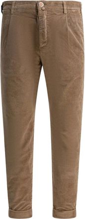 Jacob Cohen Ribfluwelen plooibroek - Bruin