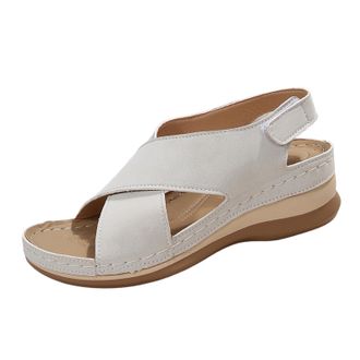 Generic Wedge Sandal For Women Summer All-Day Comfortable Sandals Ergonomic Design Wedge Toe Sandals Mitigate Foot Fatigue Functional Shoes Adjustable Back An