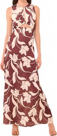 Misa Louanne Maxi Dress In Chocolate Flora
