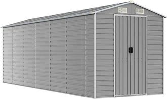 vidaXL Cobertizo De Jard&iacute;n Acero Galvanizado Gris Claro 191x555x198 Cm Vidaxl