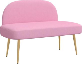 vidaXL Banco Tapizado Con Respaldo Rosa 110 X 60 X 76 Cm Vidaxl