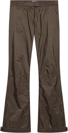 Miu Miu Pantalones de Tejido T&eacute;cnico - Trousers - Mujer - Marr&oacute;n - S