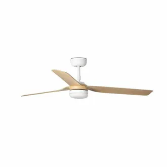 Netlighting Punt Led White Wood 3 Blade Ceiling Fan With DC Motor