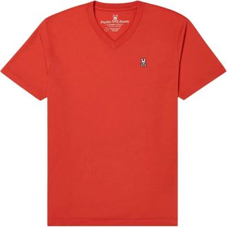 Psycho Bunny T-shirt con scollo a V - Rosso