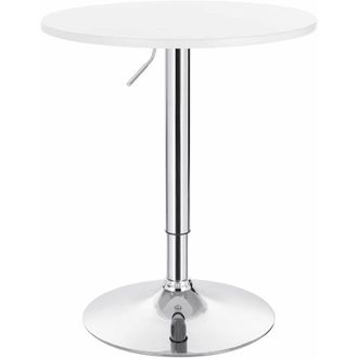 Woltu Tavolino da Bar Girevole Piano Rotondo Diametri 60 cm Tavolo da Cucina Bianco - Woltu