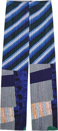 Pleats Please Issey Miyake City College Printed Pleated Trousers - Grey - 3