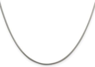 Diamond2Deal Sterling Silver 1.5mm Round Snake Chain Necklace
