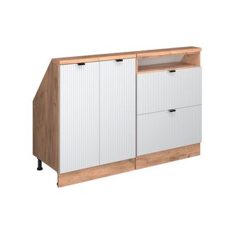 Vicco Conjunto De Armarios Para Techo Inclinado Rion, Ondulaci&oacute;n Blanca, 120 Cm Lote De 2, Vicco