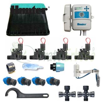 Hunter Kit De Riego De 4 Zonas Con Controlador Exterior X2