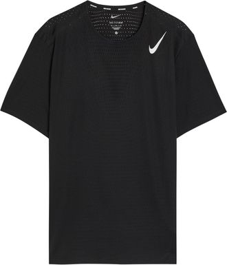Nike Aeroswift Dri-fit Adv Perforated Jersey Running T-shirt - Black - Xxl