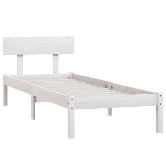 Berkfield Home Modern Bed Frame White Solid Wood Pine 100x200 cm