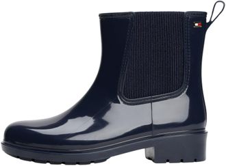 Tommy Hilfiger Womens Hardware Glossy Rainboots, Blue (Space Blue), 6.5