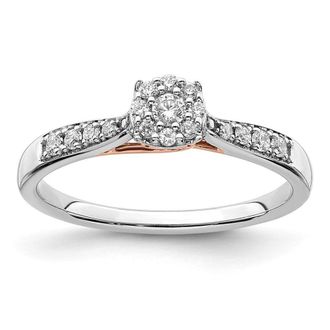 Diamond2Deal 14k Two-tone Lab Grown Diamond Engagement Ring 1/5Ct Clarity- VS Color- G-H