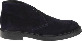 Doucal's Black Minimalist Chukka Suede Ankle Boots
