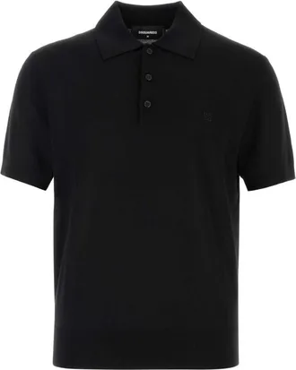 Dsquared2 Black Shirt Collar Polo