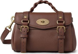 Mulberry Mini Alexa Leather Satchel in Bright Oak at Nordstrom