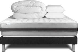 VITALIT Pack Colch&oacute;n Negro Muelles Y Viscoel&aacute;stica 160 X 200