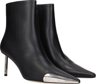 Off-white Womens Black Leather Ankle Boots