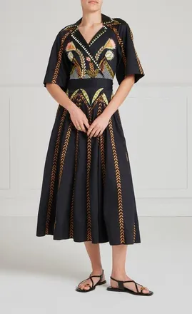 Temperley London Juniper Wrap Dress in Black at Nordstrom, Size 14
