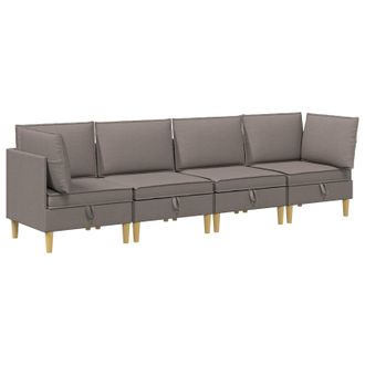 vidaXL Juego De Sof&aacute; Modular Con Almacenamiento 4 Pcs Topo Tela Vidaxl