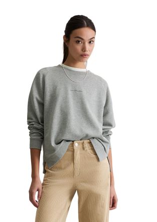Marc O'Polo Denim Sweatshirt MARC OPOLO DENIM, Damen, Gr. S, beige (stone melange), Sweatware, Obermaterial: 100% Baumwolle, meliert, normal, Rundhals, B&uuml;ndchen, Sweats