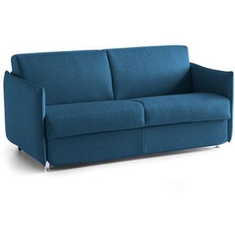 Dmora Sof&aacute; Cama 2 Plazas Pamela, Sof&aacute; Convertible Para Sal&oacute;n, Acolchado, Desenfundable, Calidad 100% Made In Italy, 180x95 H90 Cm, Azul - Dmora