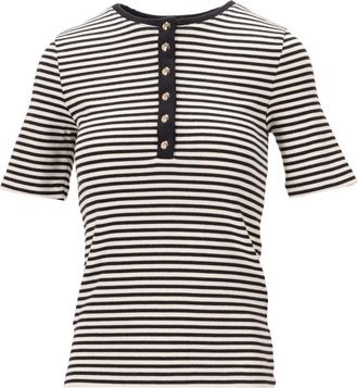 Anine Bing Alessia Tee - Cream And Black Stripe