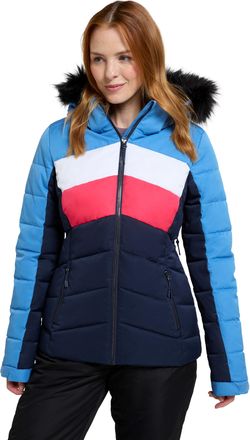 Mountain Warehouse Cascade Womens Padded Ski Jacket - Breathable & Water-resistant Coat with Hood, Comfortable -Winter Skiing, Sports & Outdoors Blue Womens Size 14