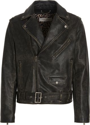 Golden Goose Black Calfskin Leather Mens Jacket