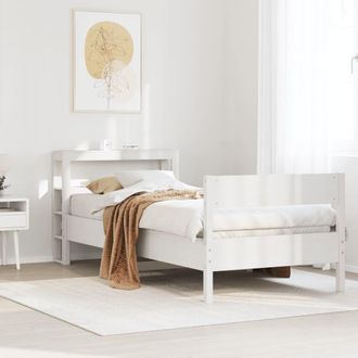 Berkfield Home Bed Frame without Mattress White 75x190 cm Small Single Solid Wood Pine